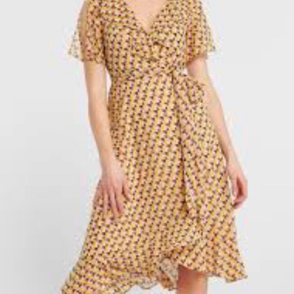 Donna Morgan Yellow Printed Dress